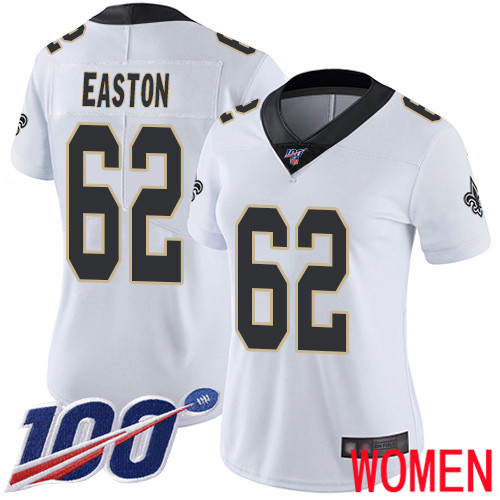 New Orleans Saints Limited White Women Nick Easton Road Jersey NFL Football 62 100th Season Vapor Untouchable Jersey